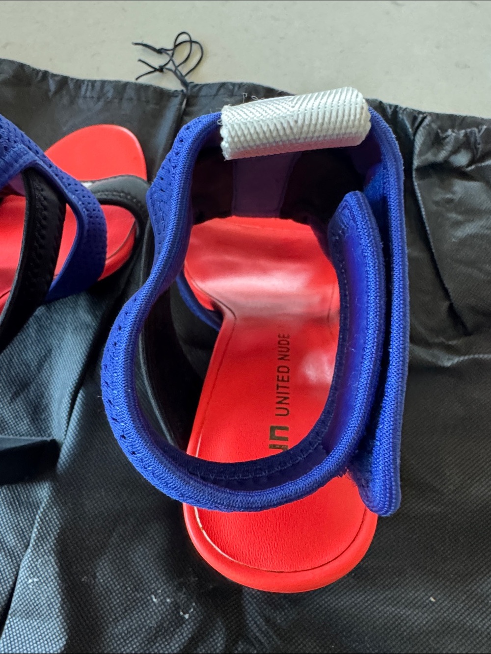 United Nude Blue and Red Open-Toe Block Heel Sandals by - Picture 4 of 10